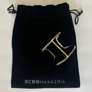 BCBGMaxAzria Sleek T Bar Gold Cuff Bracelet